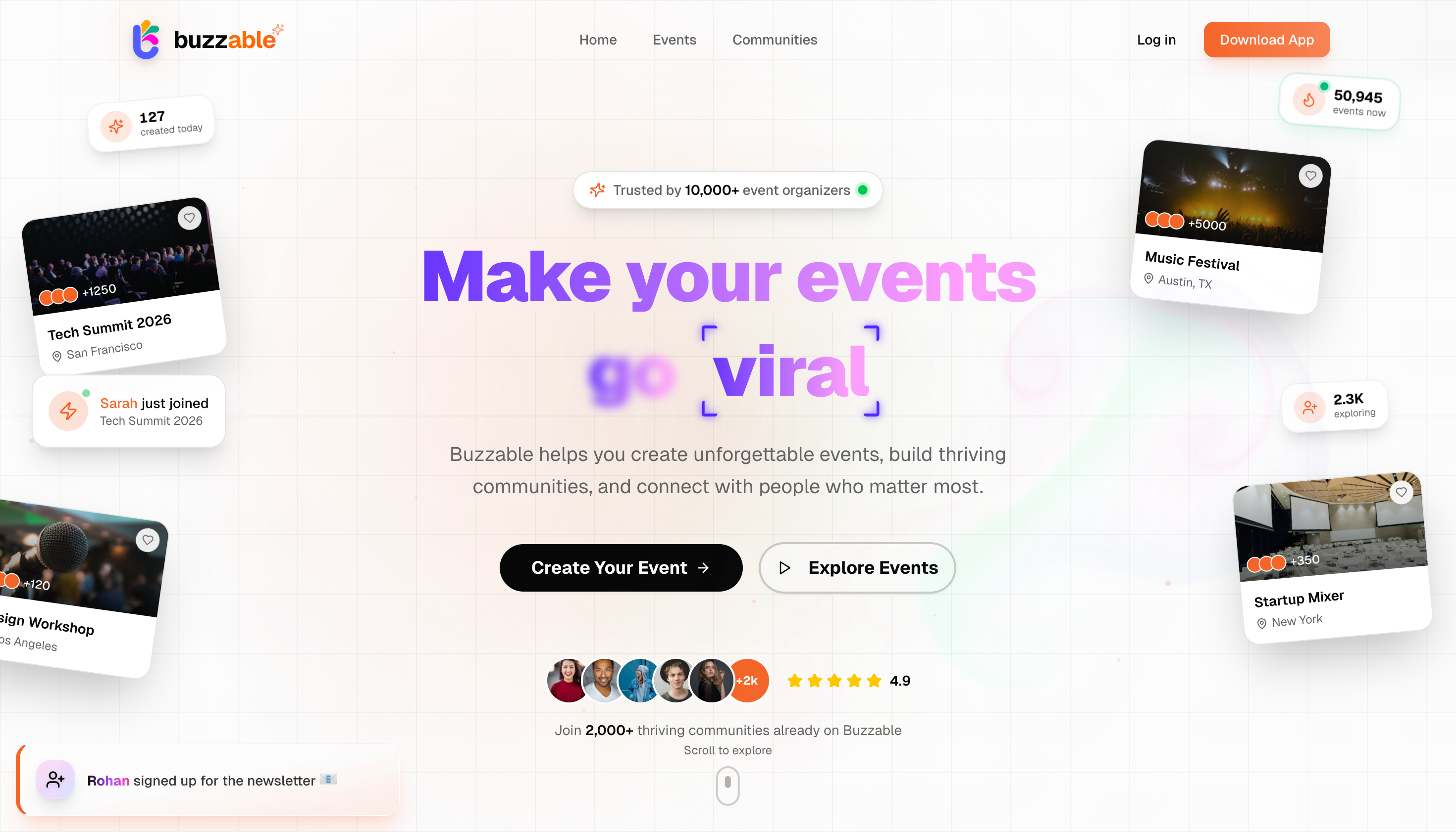 Buzzable – Community & Events Platform